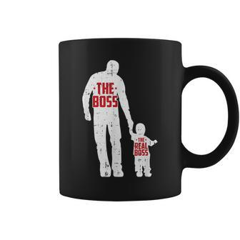 The Boss The Real Boss Fathers Day Dad Son Daughter Matching Coffee Mug | Crazezy