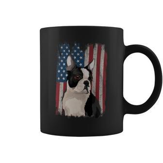 Boston Terrier American Flag Patriotic 4Th Of July Coffee Mug - Monsterry AU