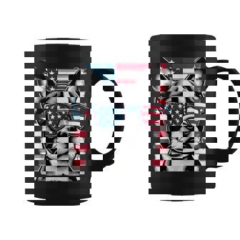 Boston Terrier Patriotic Sunglasess American Flag Coffee Mug - Seseable