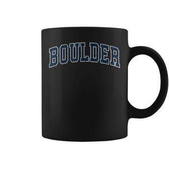 Boulder Colorado Co Vintage Sports Navy Coffee Mug - Monsterry