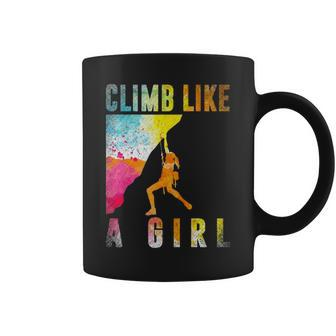Bouldering Rock Climber Women Girls Kids Rock Climbing Coffee Mug | Mazezy