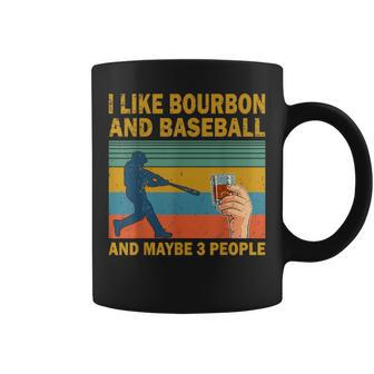 I Like Bourbon And Baseball And Maybe 3 People Vintage Coffee Mug - Monsterry DE