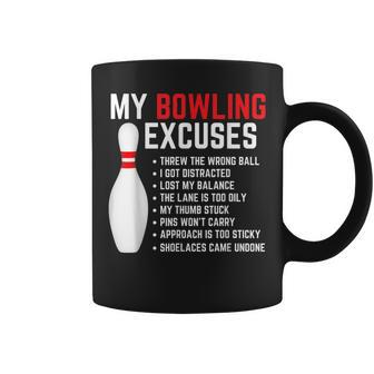 My Bowling Excuses Bowler Bowling Men Coffee Mug - Monsterry CA