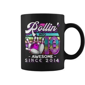 Bowling Party Rollin' 10 Awesome 2014 10Th Birthday Girls Coffee Mug - Seseable
