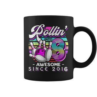 Bowling Party Rollin' 8 Awesome 2016 8Th Birthday Girls Coffee Mug - Thegiftio UK
