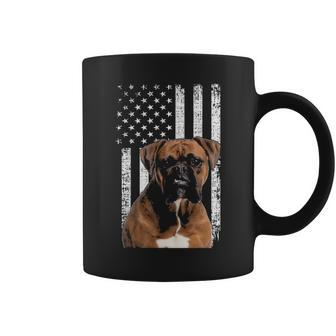 Boxer Dog American Flag Boxer Dad With Us Flag Coffee Mug | Mazezy CA