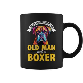 Boxer Dog Breed Pet Never Underestimate An Old Man Coffee Mug | Mazezy