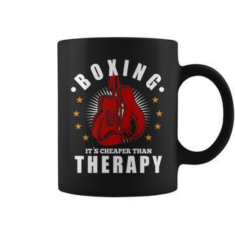 Boxing It's Cheaper Therapy Boxing Gloves Boxer Coffee Mug - Monsterry