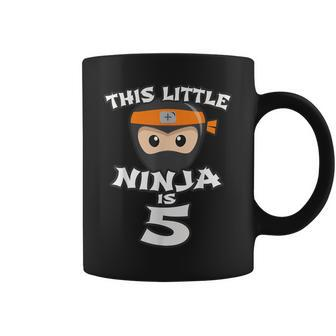 Boy Girl 5Th Birthday This Little Red Ninja Is 5 Years Old Coffee Mug - Monsterry AU