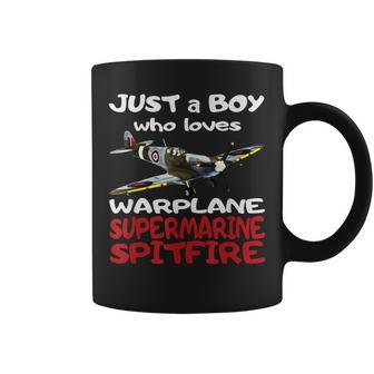Boy Who Loves British Supermarine Spitfire Fighter Plane Ww2 Coffee Mug - Thegiftio UK