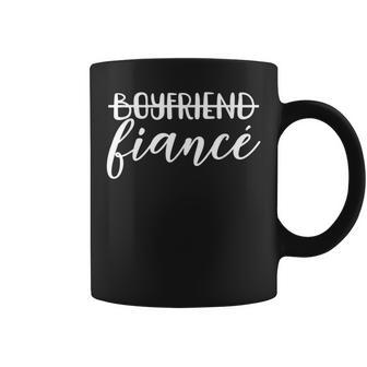 Boyfriend Fiancé Engagement Engaged Couple Matching Coffee Mug - Thegiftio UK