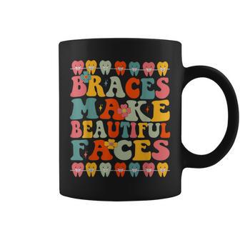 Braces Make Beautiful Faces Groovy Orthodontist Coffee Mug - Monsterry AU