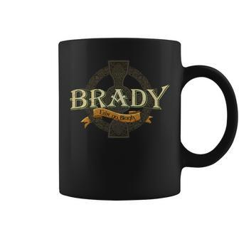 Brady Irish Surname Brady Irish Family Name Celtic Cross Coffee Mug - Seseable