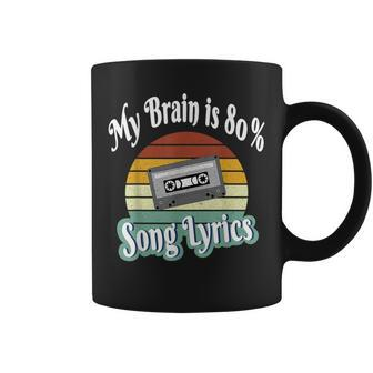 My Brain Is 80 Song Lyrics Retro Vintage Music Lover Coffee Mug - Monsterry CA
