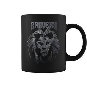 Bravery Courage Lion Mane Animal Big Cat Grey Coffee Mug - Monsterry DE