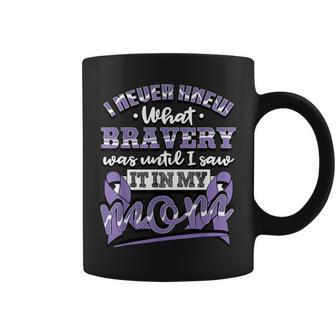 Bravery In My Mom Stomach Cancer Awareness Ribbon Coffee Mug - Monsterry CA