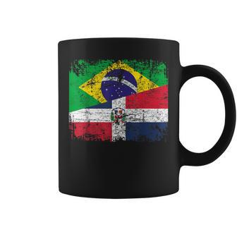 Brazil Dominican Republic Flags Half Dominican Brazilian Coffee Mug - Monsterry