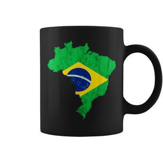 Brazil Map Brazilian Flag Trip Brasileiro Bandeiro Do Brasil Coffee Mug - Monsterry AU