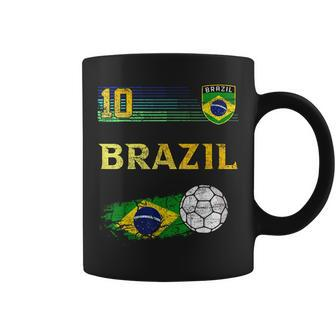Brazil Soccer Fans Jersey Brazilian Flag Football Coffee Mug - Monsterry DE
