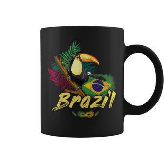 Brazil Vintage Toucan With Flag And Samba Mask Tassen - Seseable