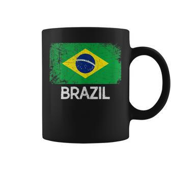Brazilian Flag Vintage Made In Brazil Coffee Mug - Monsterry