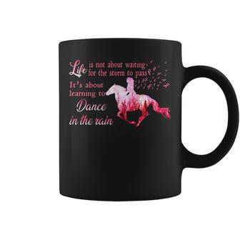Breast Cancer Awareness Horse Ribbon Pink Coffee Mug | Mazezy