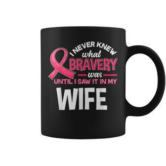 Breast Cancer Bravery Wife Breast Cancer Awareness Husband Coffee Mug - Monsterry DE