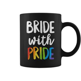 Bride With Pride Rainbow Lesbian Bachelorette Party Wedding Coffee Mug - Monsterry