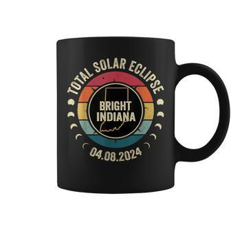 Bright Indiana Total Solar Eclipse 2024 Coffee Mug - Seseable