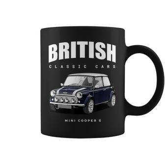British Classic Car Dark Blue Mini Sports Car Coffee Mug - Thegiftio UK