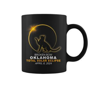 Broken Bow Oklahoma Cat Total Solar Eclipse 2024 Coffee Mug - Seseable