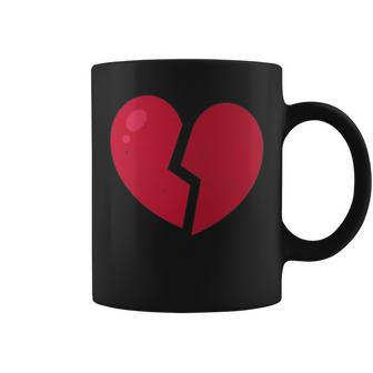 Broken Heart Anti Valentine's Day Distressed Heart Coffee Mug - Monsterry
