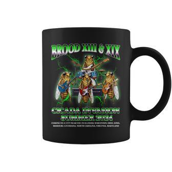 Brood Xix Xiii Cicada Invasion Summer 2024 Cicada 80S Band Coffee Mug - Monsterry CA