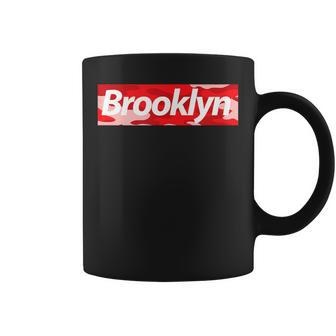 Brooklyn New York Red Camo Box Parody Coffee Mug - Monsterry