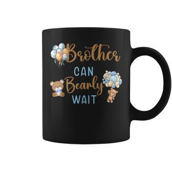 Brother Can Bearly Wait Gender Neutral Baby Shower Matching Coffee Mug - Monsterry CA