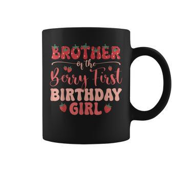 Brother Of The Berry First Birthday Girl Strawberry Family Coffee Mug - Monsterry