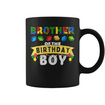 Brother Of The Birthday Boy Building Blocks Master Builder Coffee Mug - Monsterry