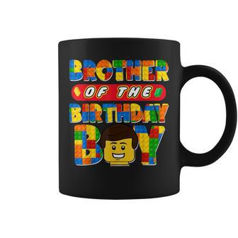 Brother Of The Birthday Boy Building Brick Family Matching Coffee Mug | Mazezy CA