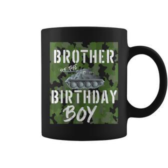 Brother Of The Birthday Boy Military Tank Matching Family Coffee Mug - Monsterry DE