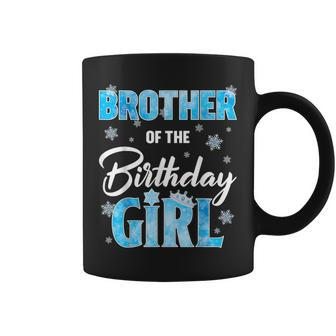Brother Of The Birthday Girl Family Snowflakes Winter Party Coffee Mug | Mazezy
