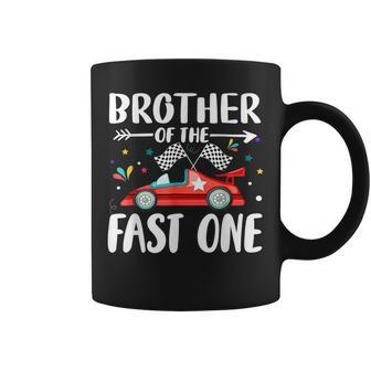 Brother Of The Fast One Birthday 1St Race Car Family Party Coffee Mug - Monsterry