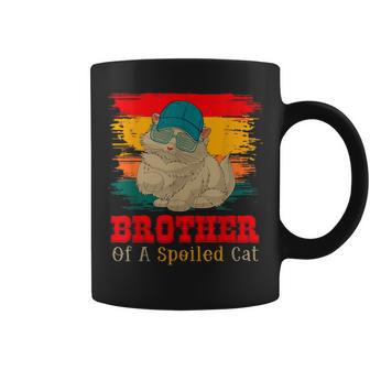 Brother Of A Spoiled Cute Cat Father's Day Cat Sunglasses Coffee Mug - Monsterry