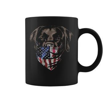 Brown Labrador In Patriotic Usa America Bandana Dog Coffee Mug | Mazezy