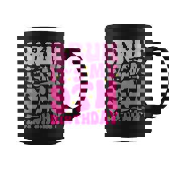 Bruh It's My 9Th Birthday 9 Year Old 9Yr Cute Groovy Pink Coffee Mug - Seseable