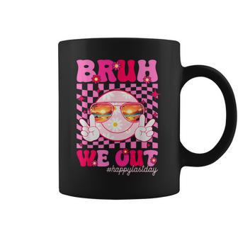 Bruh We Out Teacher Floral Hippie Smile Face Happy Last Day Coffee Mug - Monsterry CA