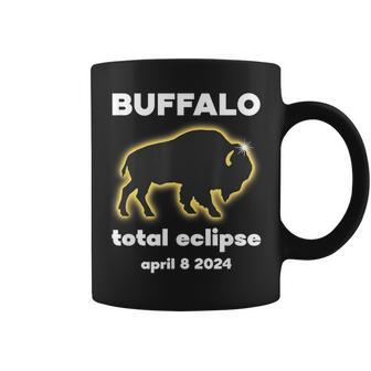 Buffalo Eclipse Outline April 8 2024 Total Eclipse Buffalo Coffee Mug | Mazezy