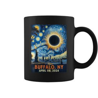 Buffalo New York Total Solar Eclipse 2024 Starry Night Coffee Mug | Mazezy