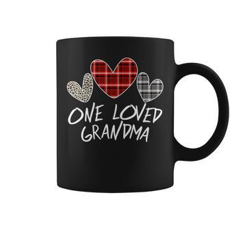 Buffalo Plaid One Loved Grandma Heart Valentine's Day Coffee Mug - Monsterry DE