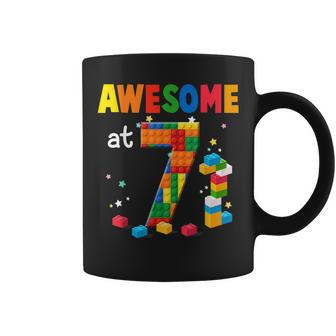 Building Blocks Brick 7Th Birthday 7 Year Old Boy Coffee Mug | Crazezy DE