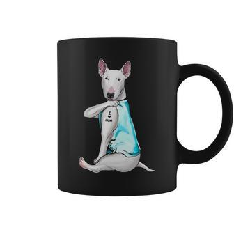 Bull Terrier Tattoos I Love Mom Sitting Mother's Day Coffee Mug | Mazezy UK